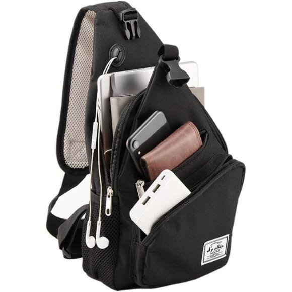 d'yallee 15.4" Sling Bag for Men Crossbody Shoulder Chest Bags Nylon for Travel - Picture 1 of 7
